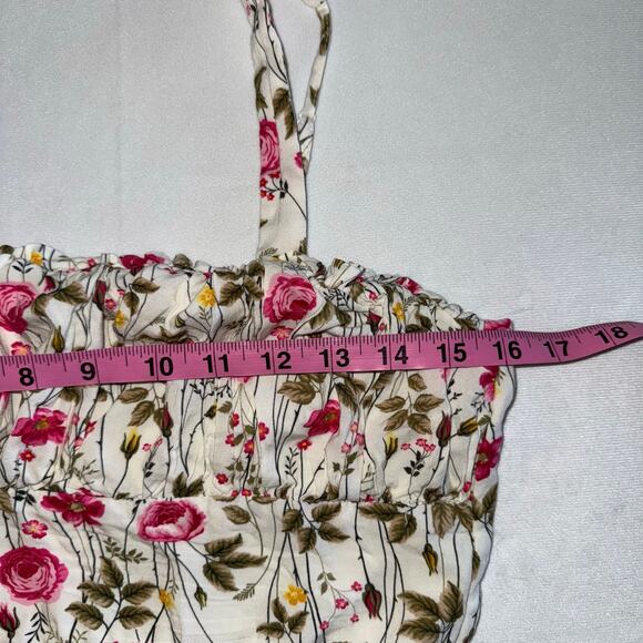 Trixxi‎ Unlined Blend Spaghetti Strap Floral Mini Tank Dress L Stretched - Picture 8 of 9